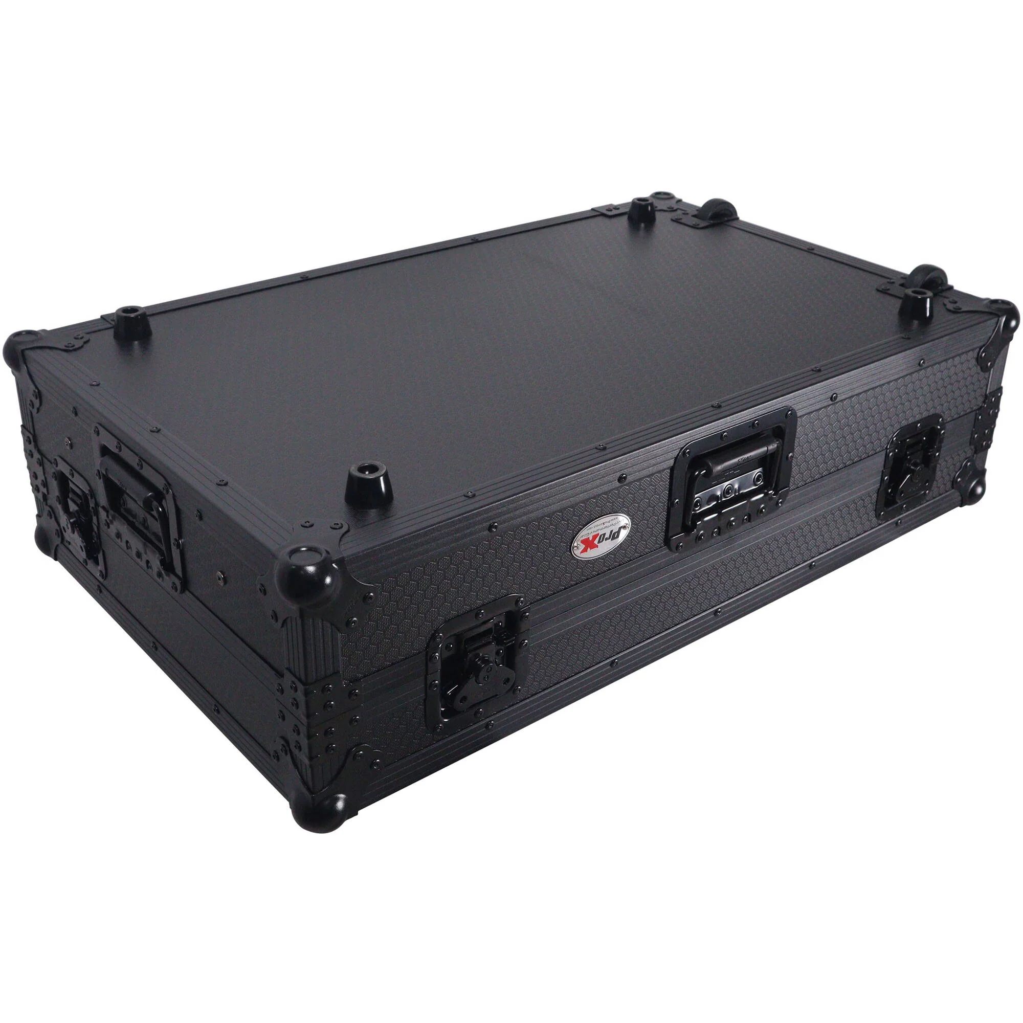 ProX ATA Flight-Style Road Case for RANE Four DJ Controller with Laptop Shelf with LED and Wheels (1 RU, Black) - Image 3