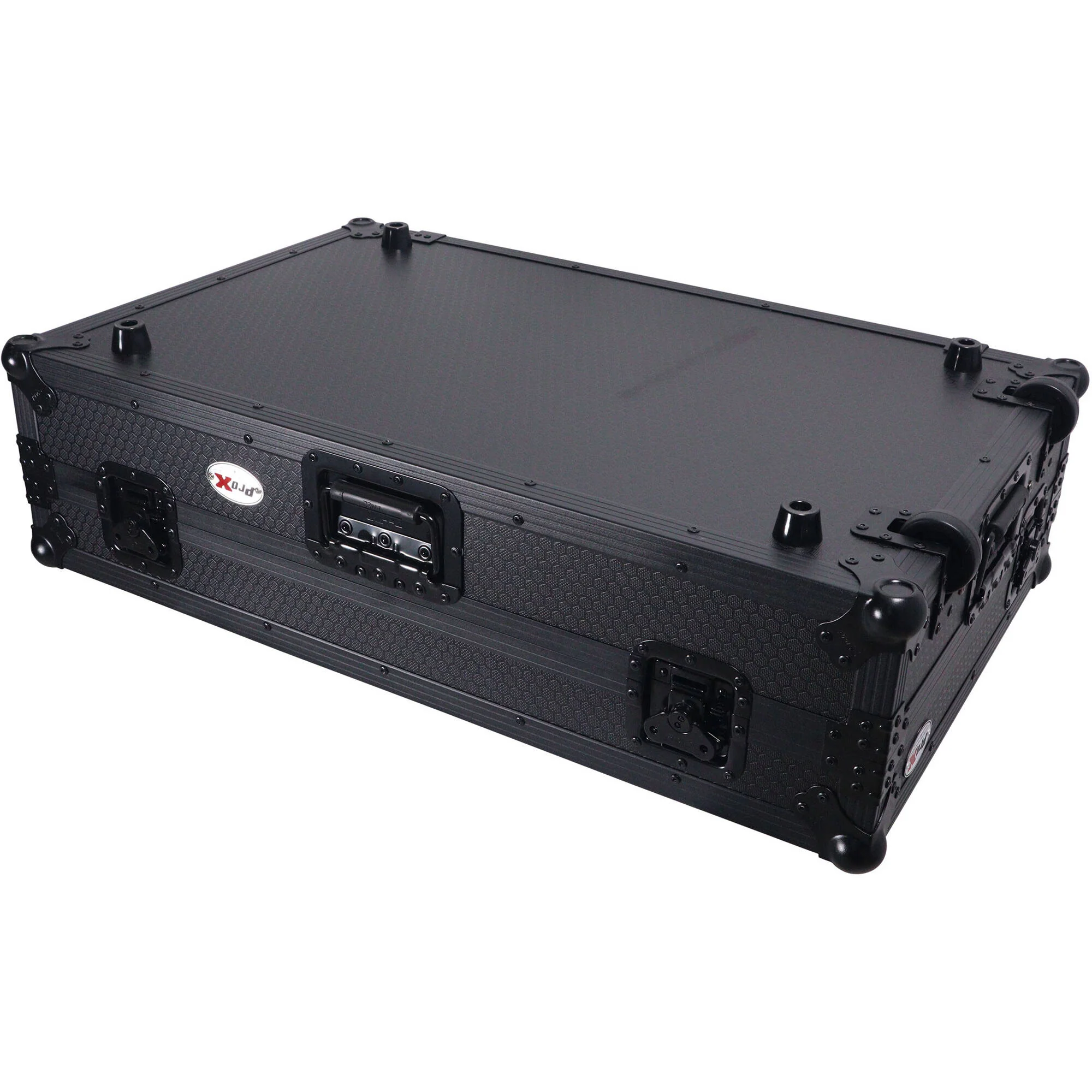 ProX ATA Flight-Style Road Case for RANE Four DJ Controller with Laptop Shelf with LED and Wheels (1 RU, Black) - Image 4