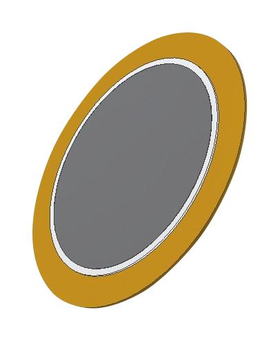 PUI AUDIO AB3526B Piezo Element, Bender, 2.6 kHz, 0.03 µF, 35 mm Diameter, 0.53 mm Height, 300 ohm