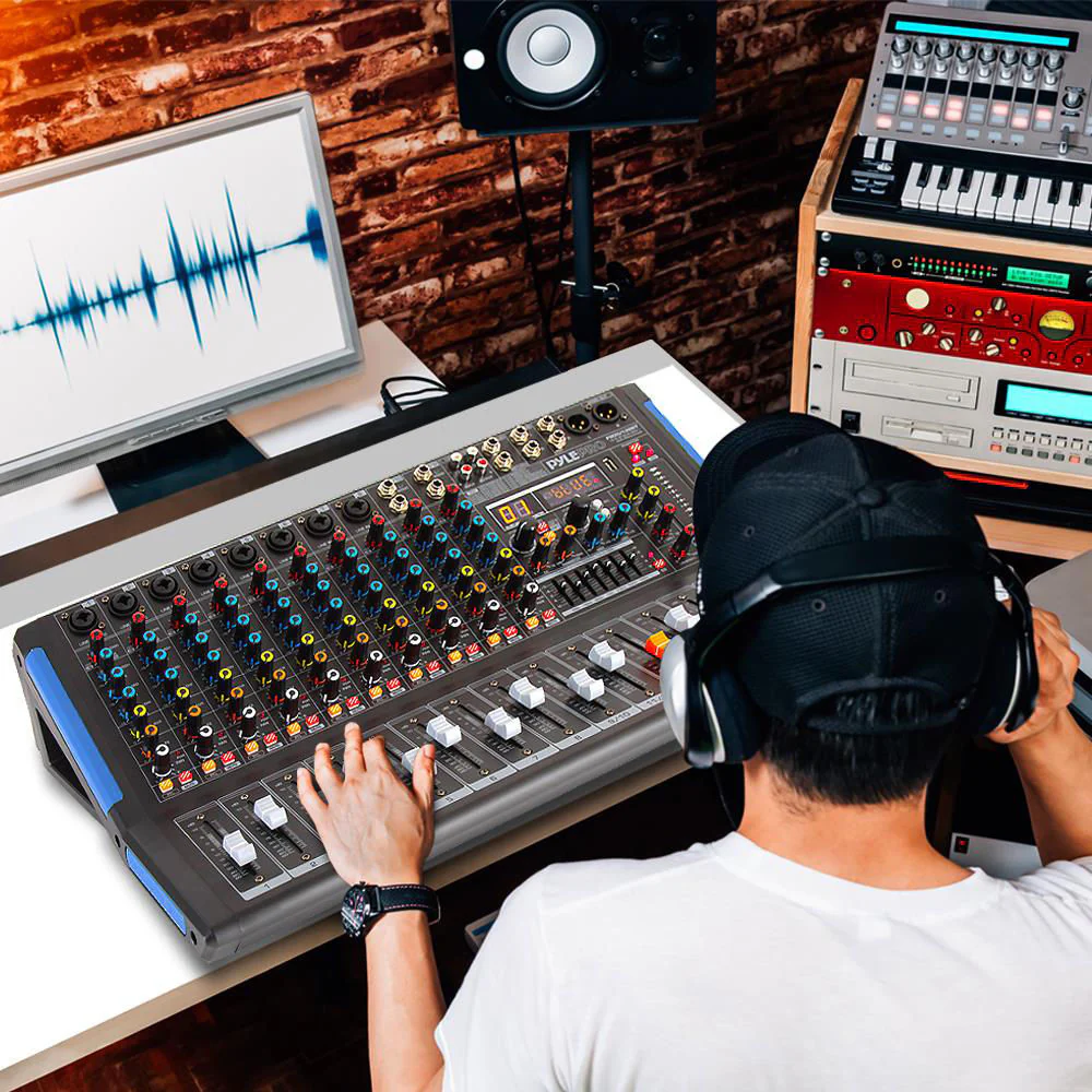 Pyle Pro 12-Channel Bluetooth Studio Mixer and DJ Controller Audio Mixing Console System - Image 7