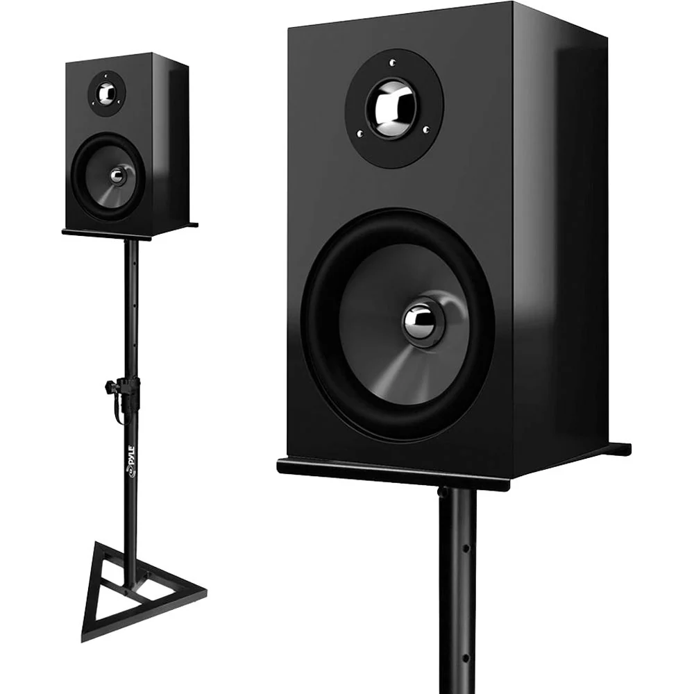 Pyle Pro PSTND35 Heavy Duty Telescoping Monitor Speaker Stands (Pair, Black) - Image 3