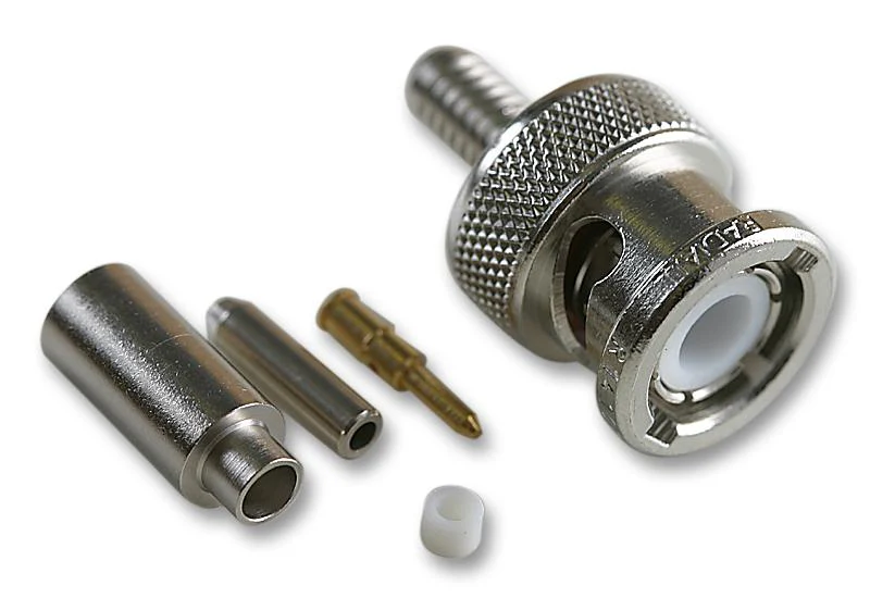 Radiall R142076000 RF / Coaxial Connector BNC Straight Plug Crimp 75 ohm RG179 RG187 Brass