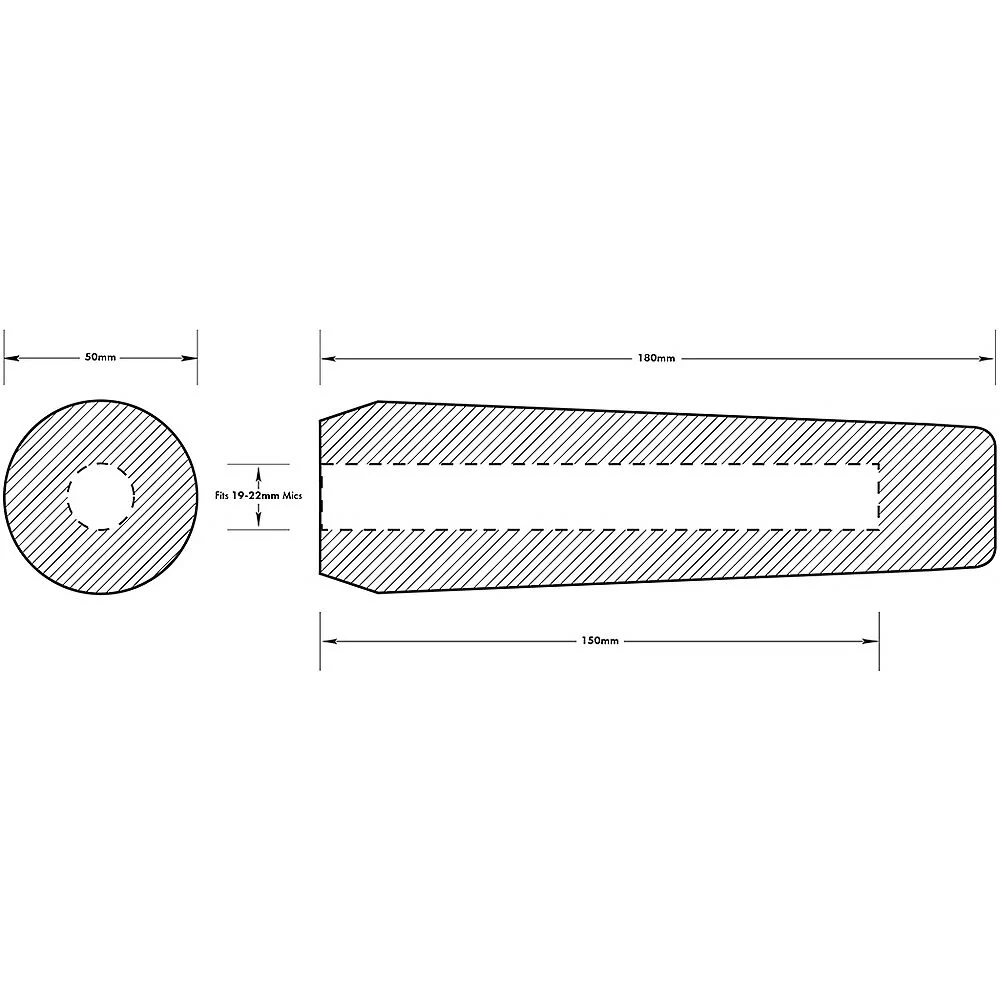 Radius Shotgun Microphone Foam Windscreen for 0.74 to 0.86" Diameter Microphones (Black, 5.9") - Image 3