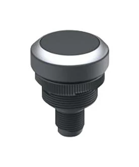 RAFI 1.10.011.001/0110 Industrial Pushbutton Switch, RAMO 22 T Series, 22.3 mm, SPST-NO, Momentary, Round, Black