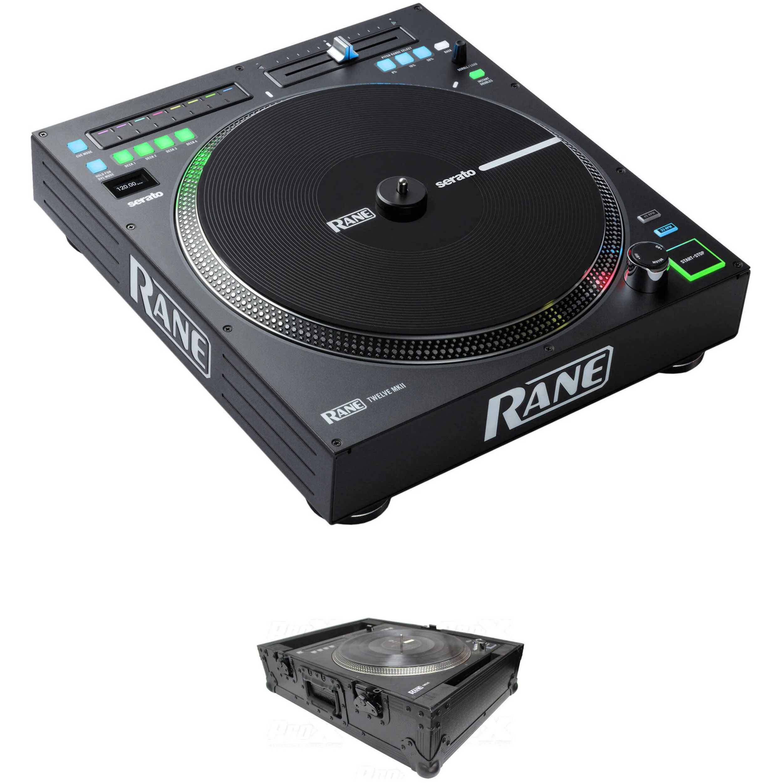 RANE DJ TWELVE MKII 12" Vinyl Motorized DJ Controller Kit with Flight Case (All Black)