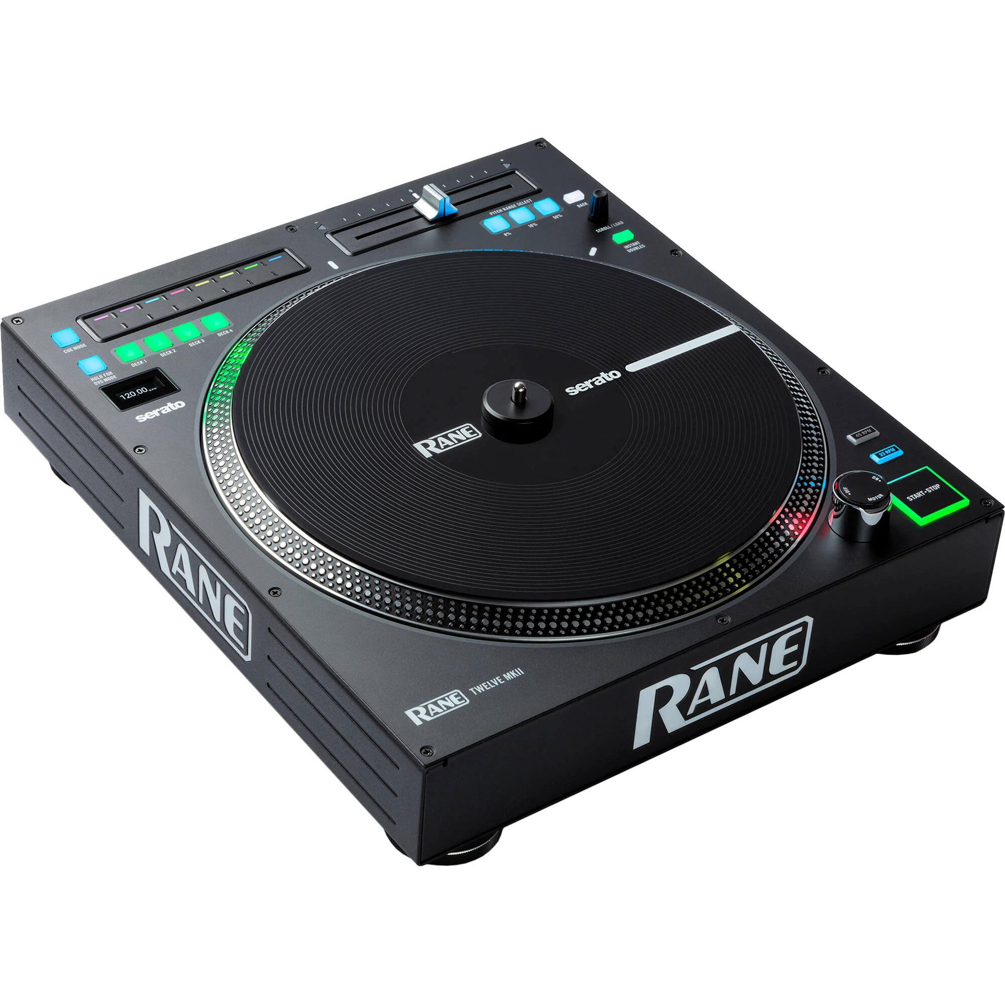 RANE DJ TWELVE MKII 12" Vinyl Motorized DJ Controller Kit with Flight Case (All Black) - Image 2