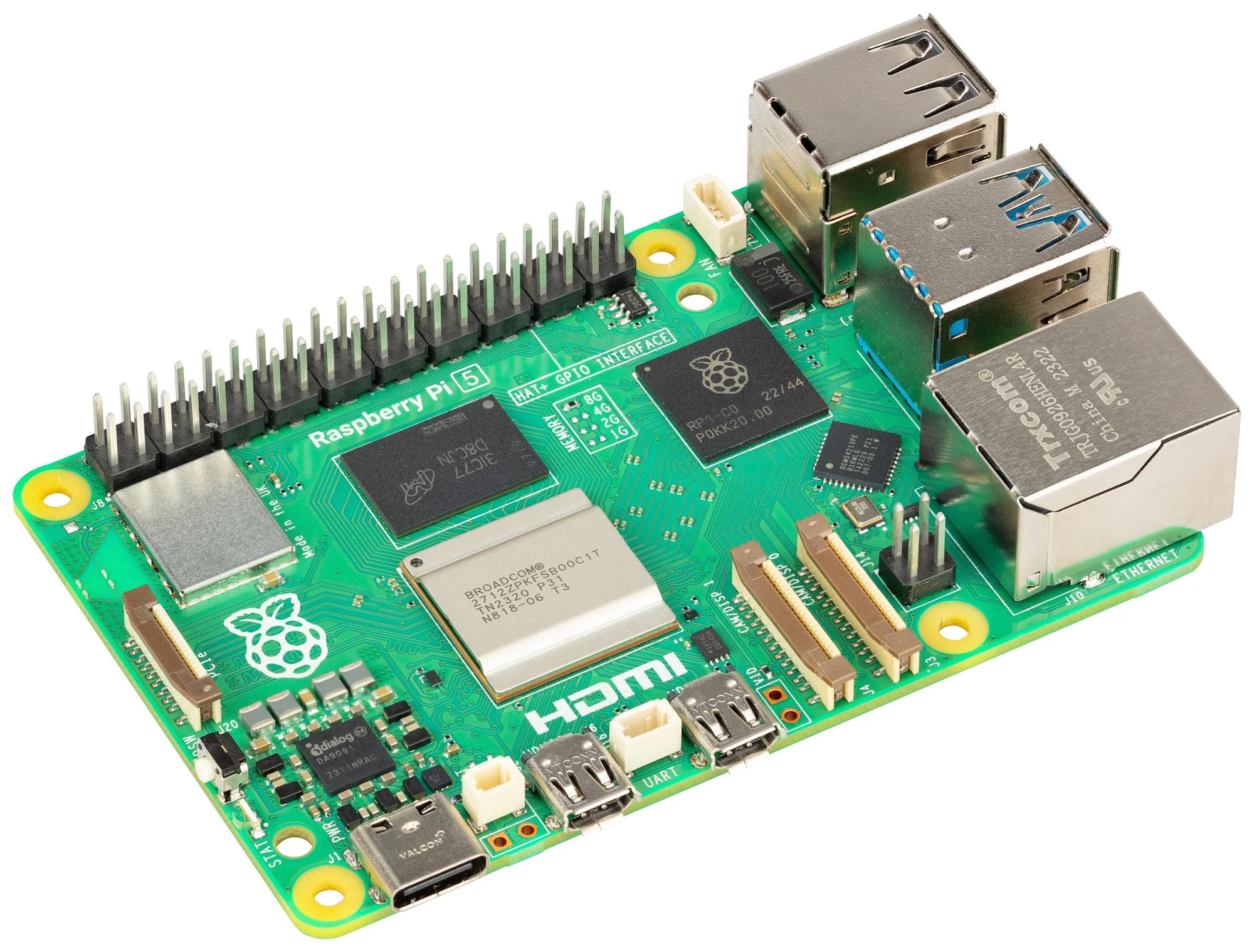 RASPBERRY-PI RPI5-8GB-SINGLE SBC, Raspberry Pi5 8GB, BCM2712, Arm Cortex-A76, 8GB RAM, MicroSD, Wifi, HDMI, Power button GTIN UPC EAN: 5056561803326