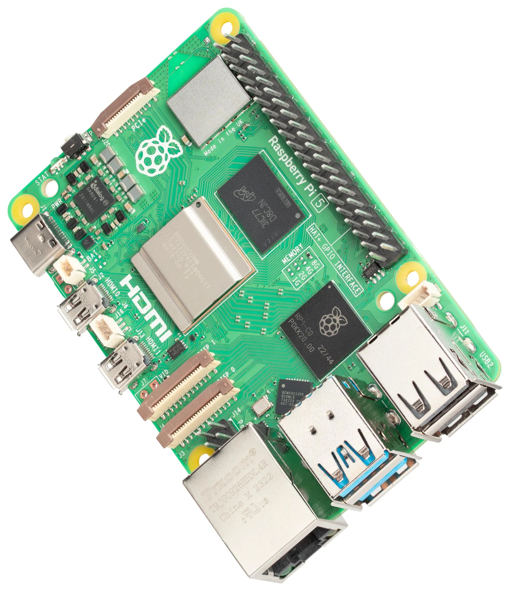 RASPBERRY-PI RPI5-8GB-SINGLE SBC, Raspberry Pi5 8GB, BCM2712, Arm Cortex-A76, 8GB RAM, MicroSD, Wifi, HDMI, Power button GTIN UPC EAN: 5056561803326 - Image 4