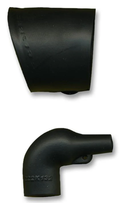 Raychem - TE Connectivity 222K132-3-0 Heat Shrink Boot Moulded Right Angle Lipped 1.181 " 30 mm Black