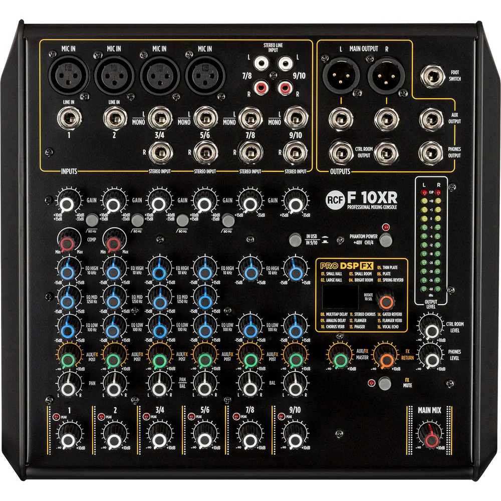 RCF F-10XR 10-Channel Mixer with Multi-FX and Stereo Recording - Image 3