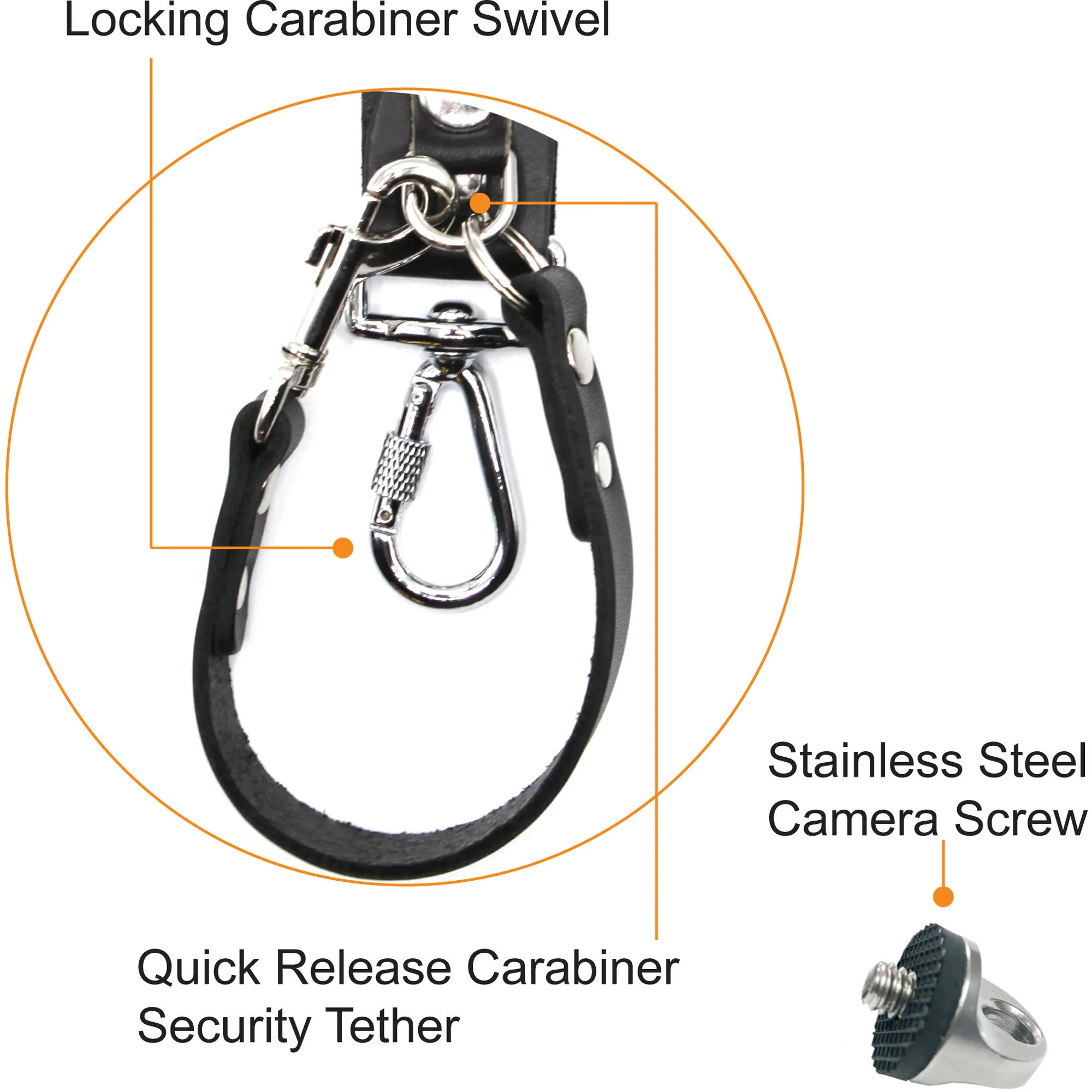 RL Handcrafts Clydesdale Lite Dual Leather Camera Harness (Medium, Black) - Image 2