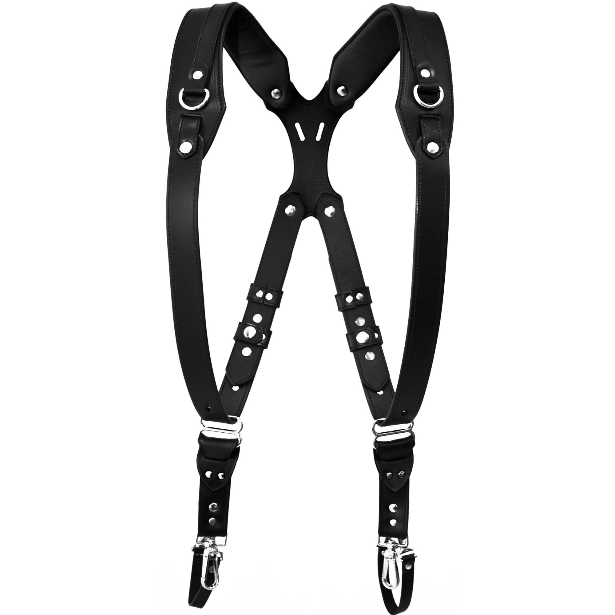 RL Handcrafts Clydesdale Pro-DLX Dual Leather Camera Harness (Large, Jet Black/Black) - Image 4