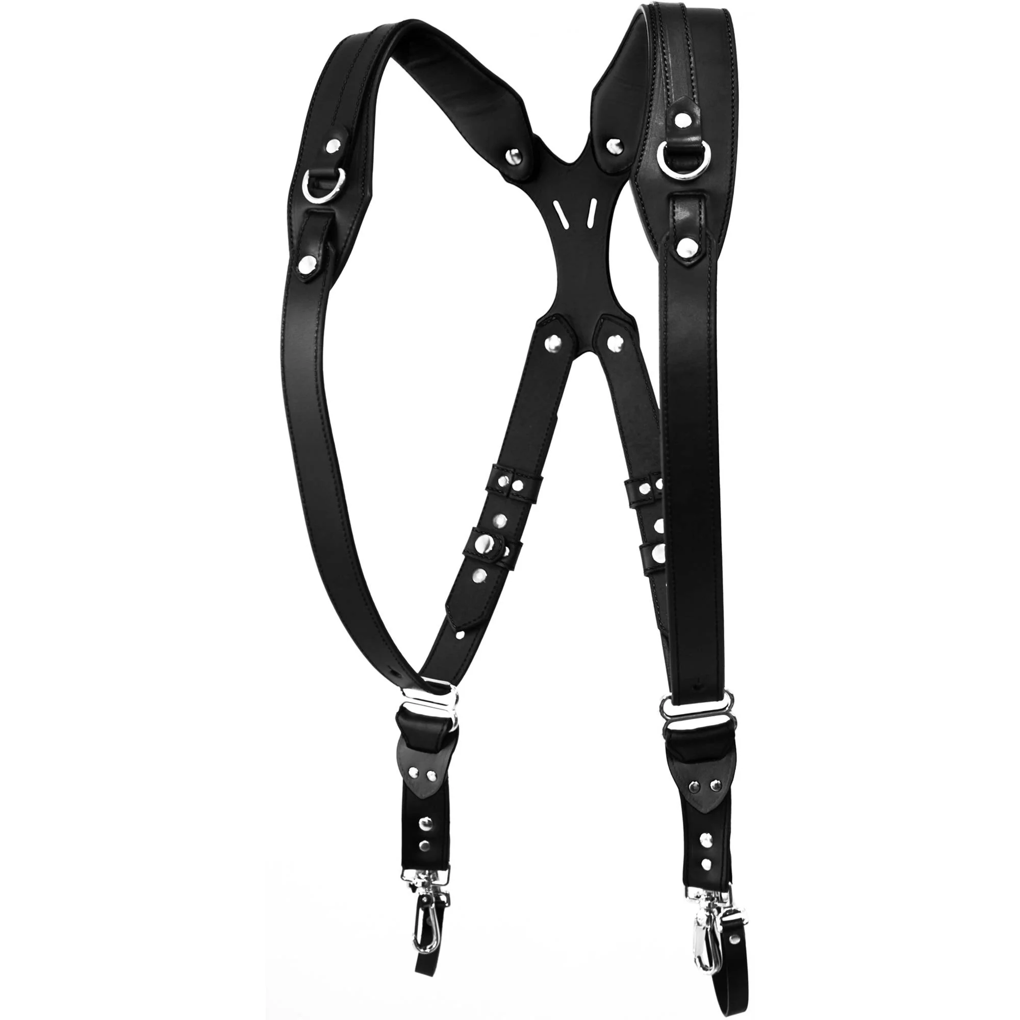 RL Handcrafts Clydesdale Pro-DLX Dual Leather Camera Harness (Large, Jet Black/Black) - Image 5