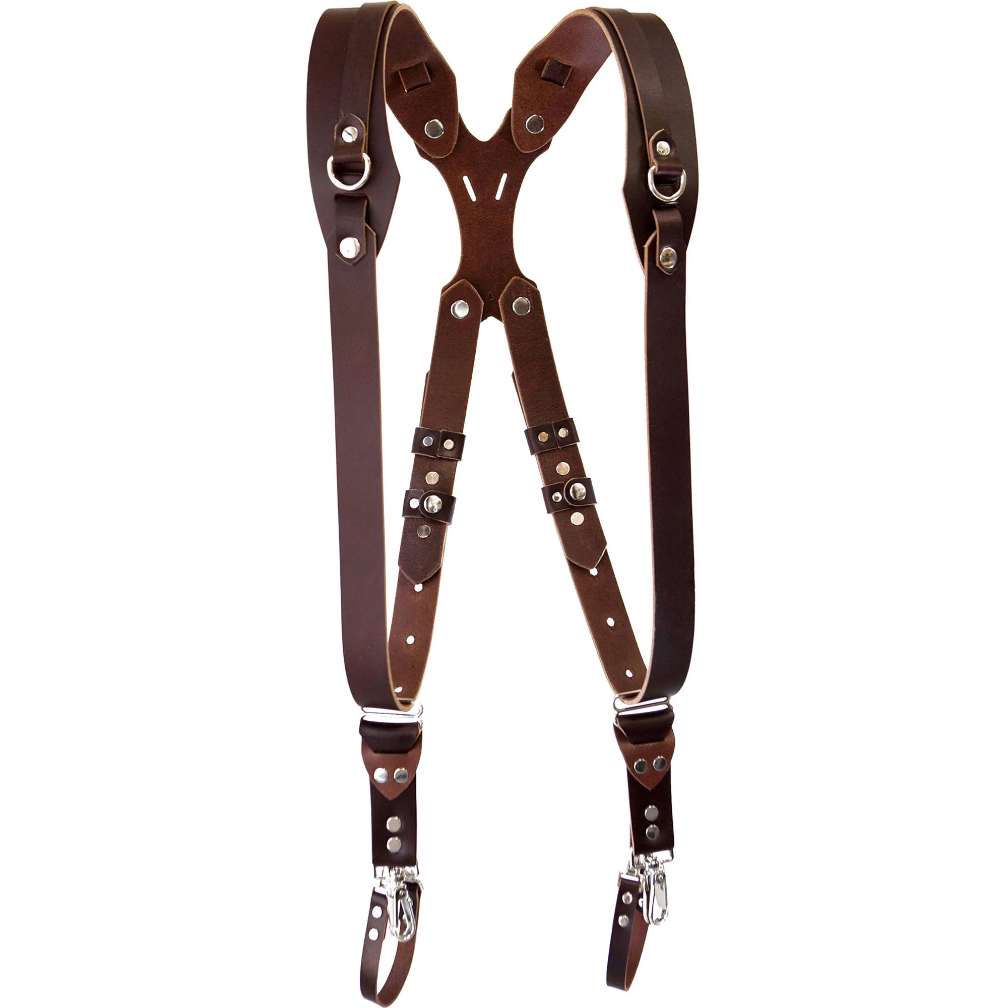 RL Handcrafts Clydesdale Pro Dual Leather Camera Harness (Large, Coffee) - Image 2