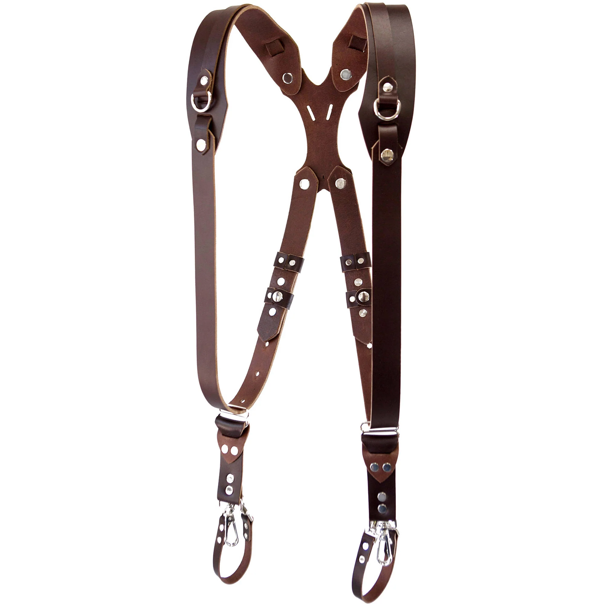RL Handcrafts Clydesdale Pro Dual Leather Camera Harness (Large, Coffee) - Image 3