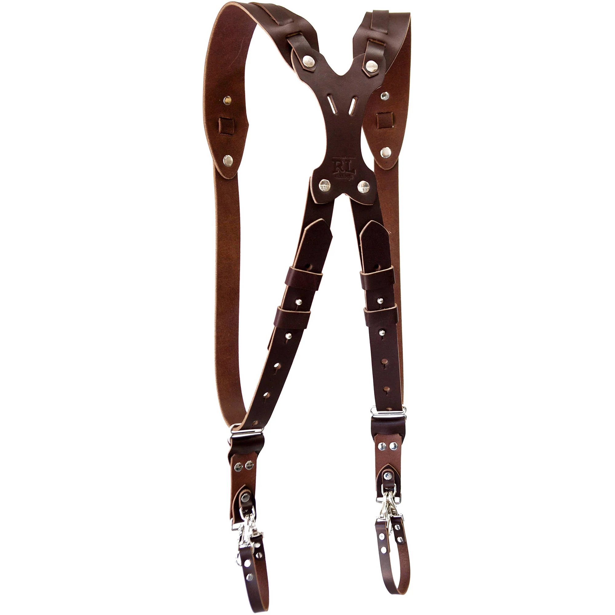 RL Handcrafts Clydesdale Pro Dual Leather Camera Harness (Large, Coffee) - Image 6