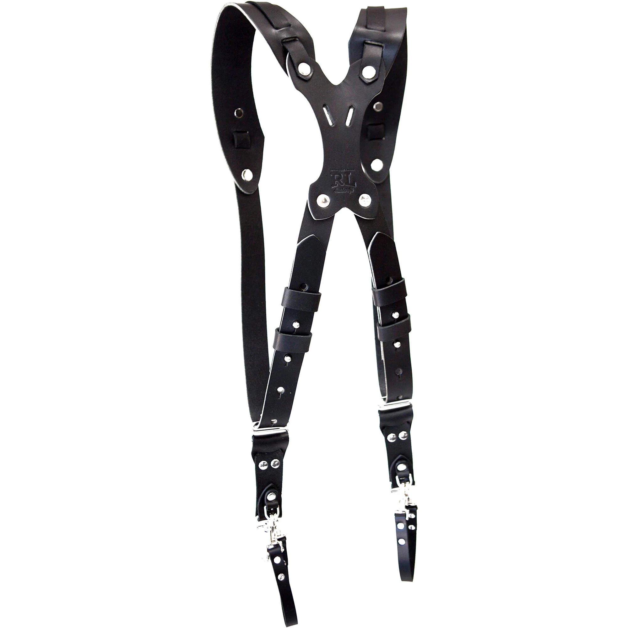 RL Handcrafts Clydesdale Pro Dual Leather Camera Harness (Small, Black) - Image 4