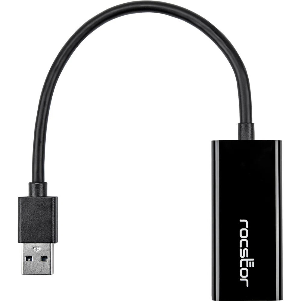 Rocstor USB 3.0 Type-A Male to Gigabit RJ45 Ethernet Female Adapter (Black) - Image 3