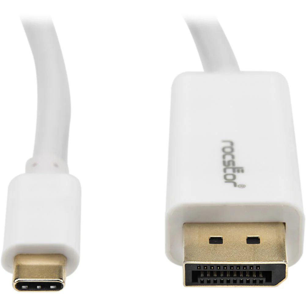 Rocstor USB Type-C to DisplayPort 4K Cable (3', White) - Image 4