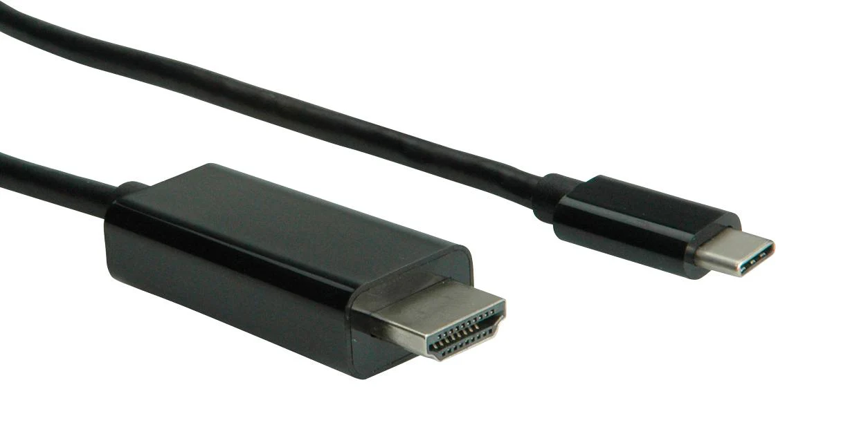 Roline 11.04.5840 11.04.5840 Inter Series Adapter Cable Assembly Type C USB 3.1 Plug to Hdmi A 3.28 ft 1 m Black - Image 2