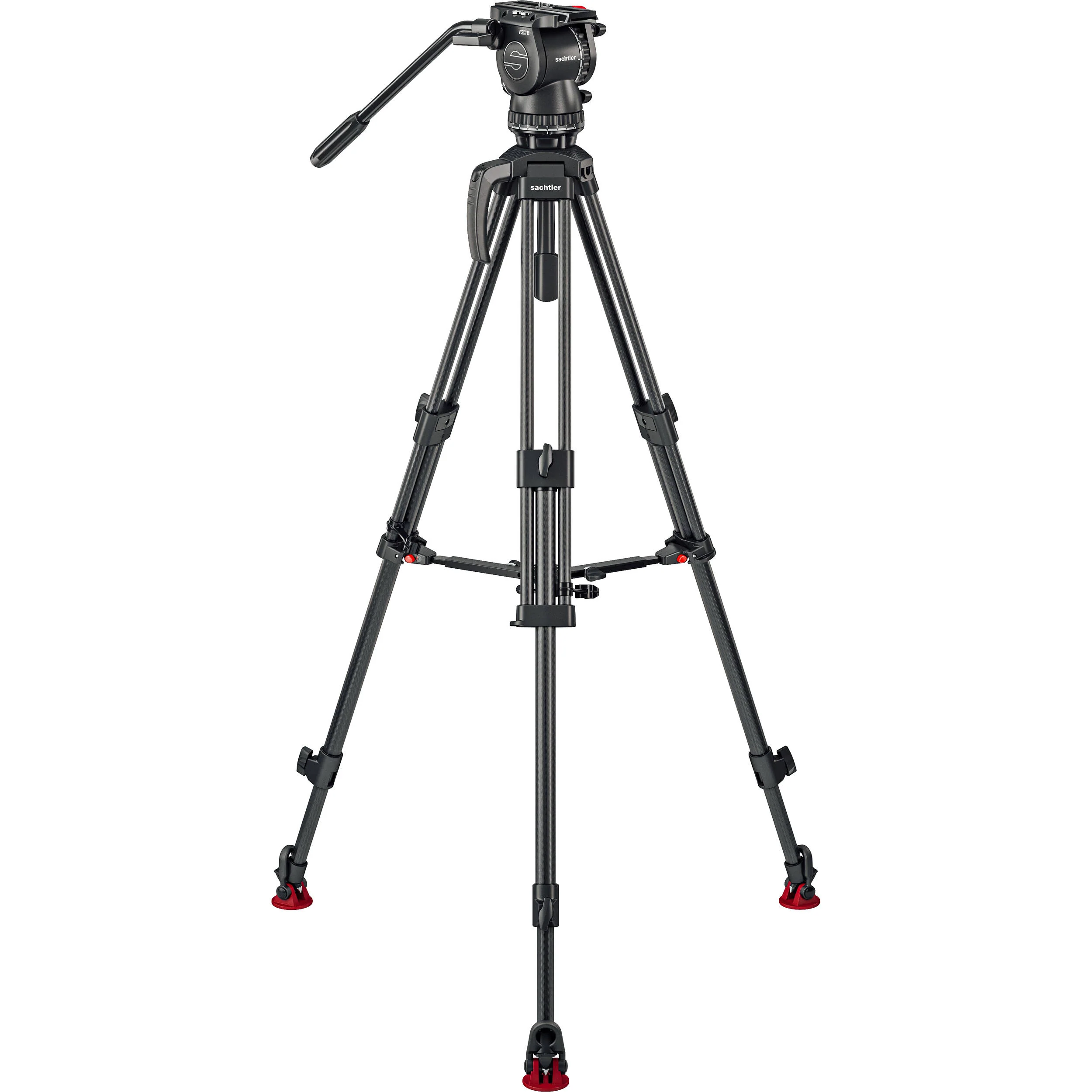 Sachtler 75/2 Mark II Carbon Fiber Tripod System with FSB 8 MK II Fluid Head & Mid-Level Spreader - Image 4