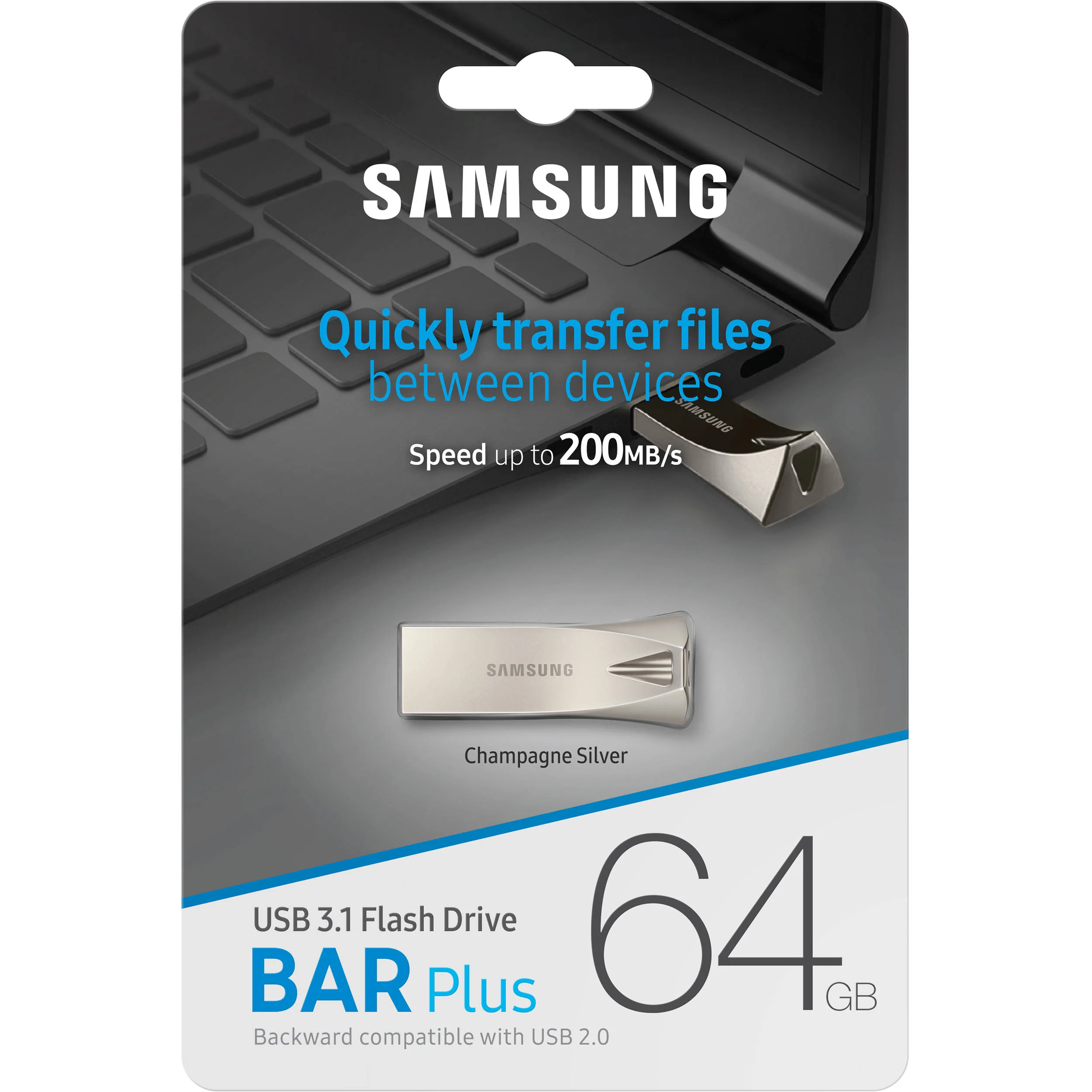 Samsung 64GB USB 3.1 Gen 1 BAR Plus Flash Drive (Silver) - Image 7