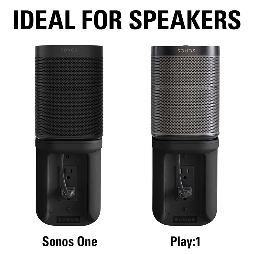 SANUS Outlet Shelf for Sonos One & PLAY:1 (Black, Single) - Image 4