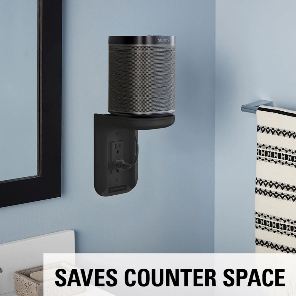 SANUS Outlet Shelf for Sonos One & PLAY:1 (Black, Single) - Image 5