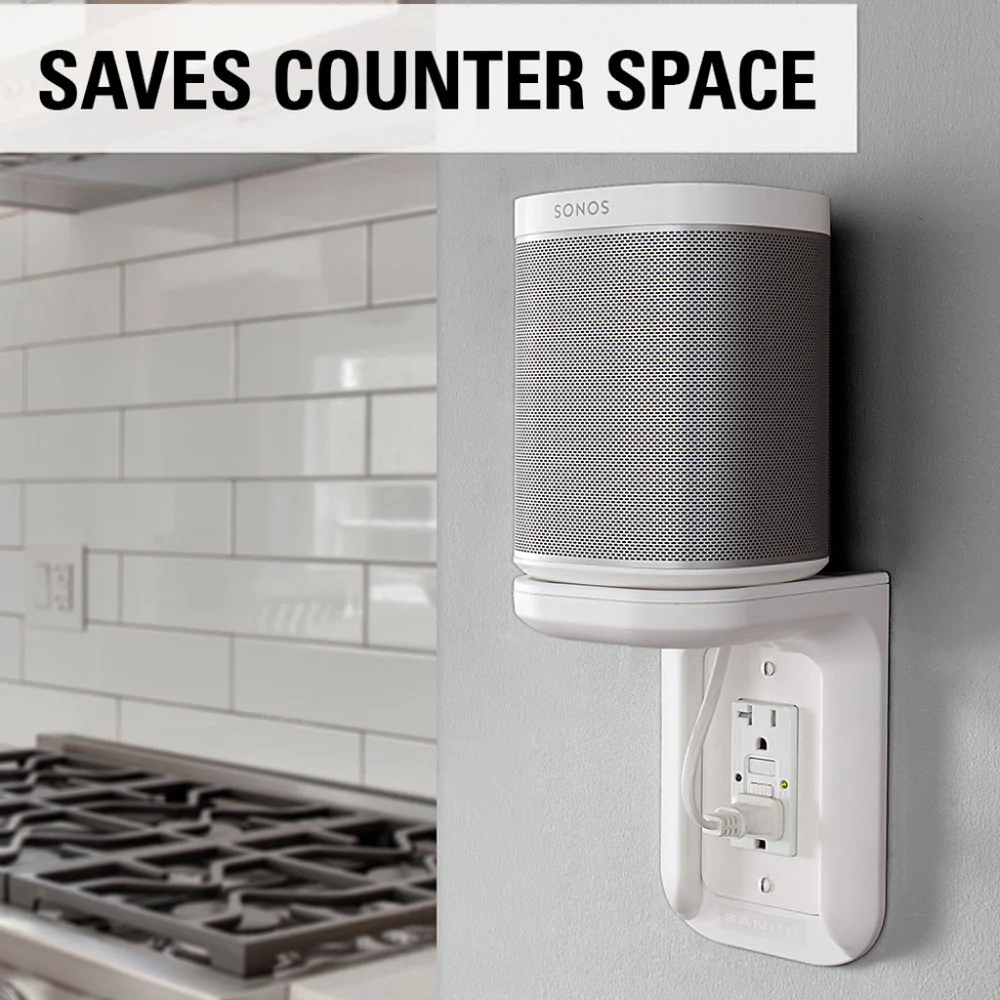 SANUS Outlet Shelf for Sonos One & PLAY:1 (White, Single) - Image 8