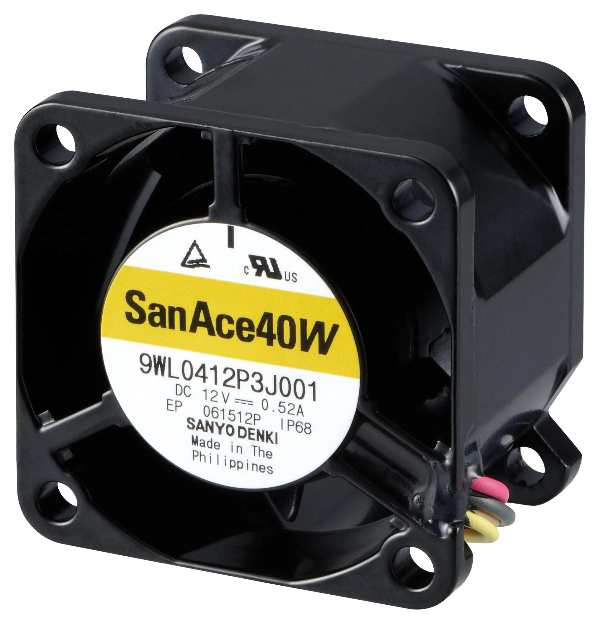 Sanyo Denki 9WL0624P4S001 9WL0624P4S001 DC Axial Fan 24 V Square 60 mm 25 Ball Bearing 49.4 CFM