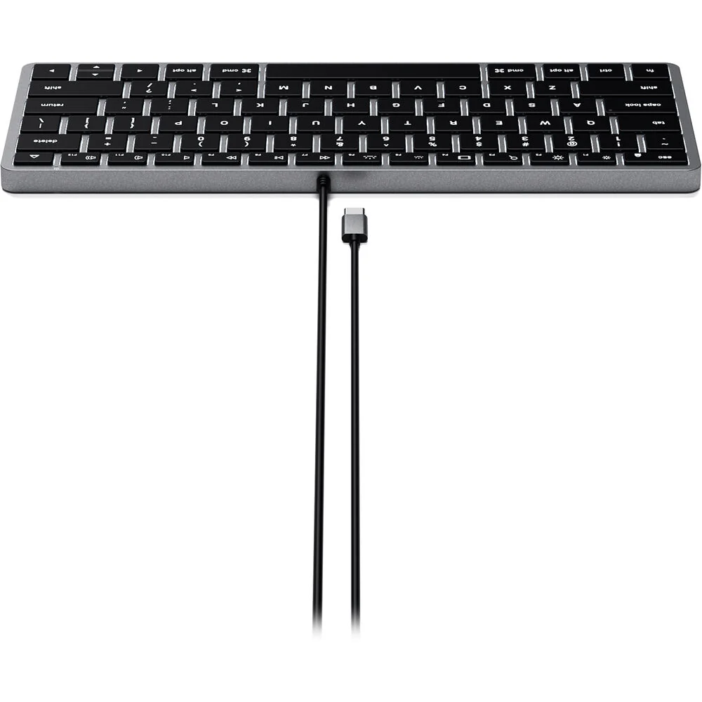 Satechi Slim W1 Wired Backlit Keyboard (Space Gray) - Image 3