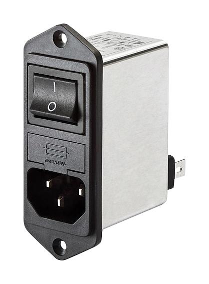 Schaffner FN285-1-06 IEC Filter 0.22 µF 250 VAC Mains 1 A Quick Connect 7.5 mH