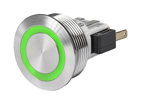 SCHURTER 3-145-619 Vandal Resistant Switch, MSM II Series, 30 mm, SPDT, Momentary, Round Flat, Natural