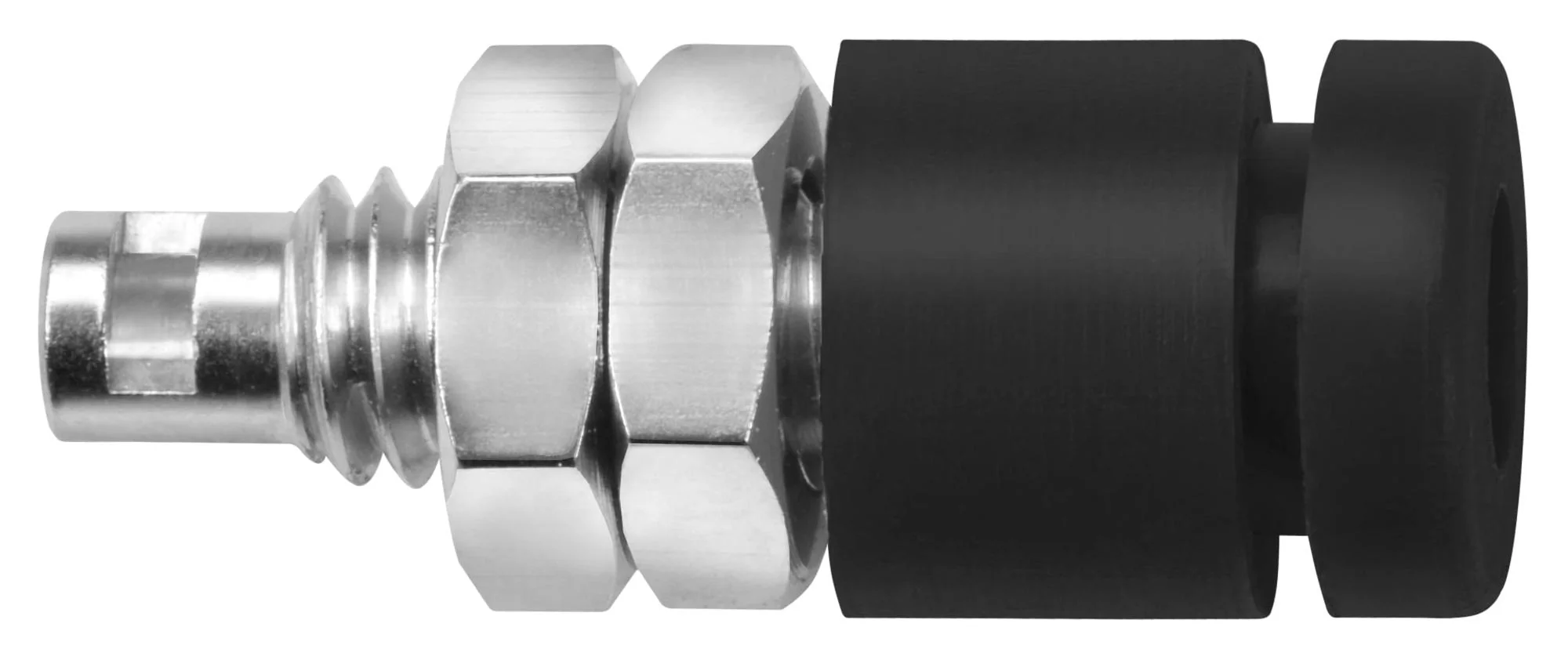Schutzinger IBU 2011 NI / SW Banana Test Connector Jack Panel Mount 10 A 70 VDC Nickel Plated Contacts Black