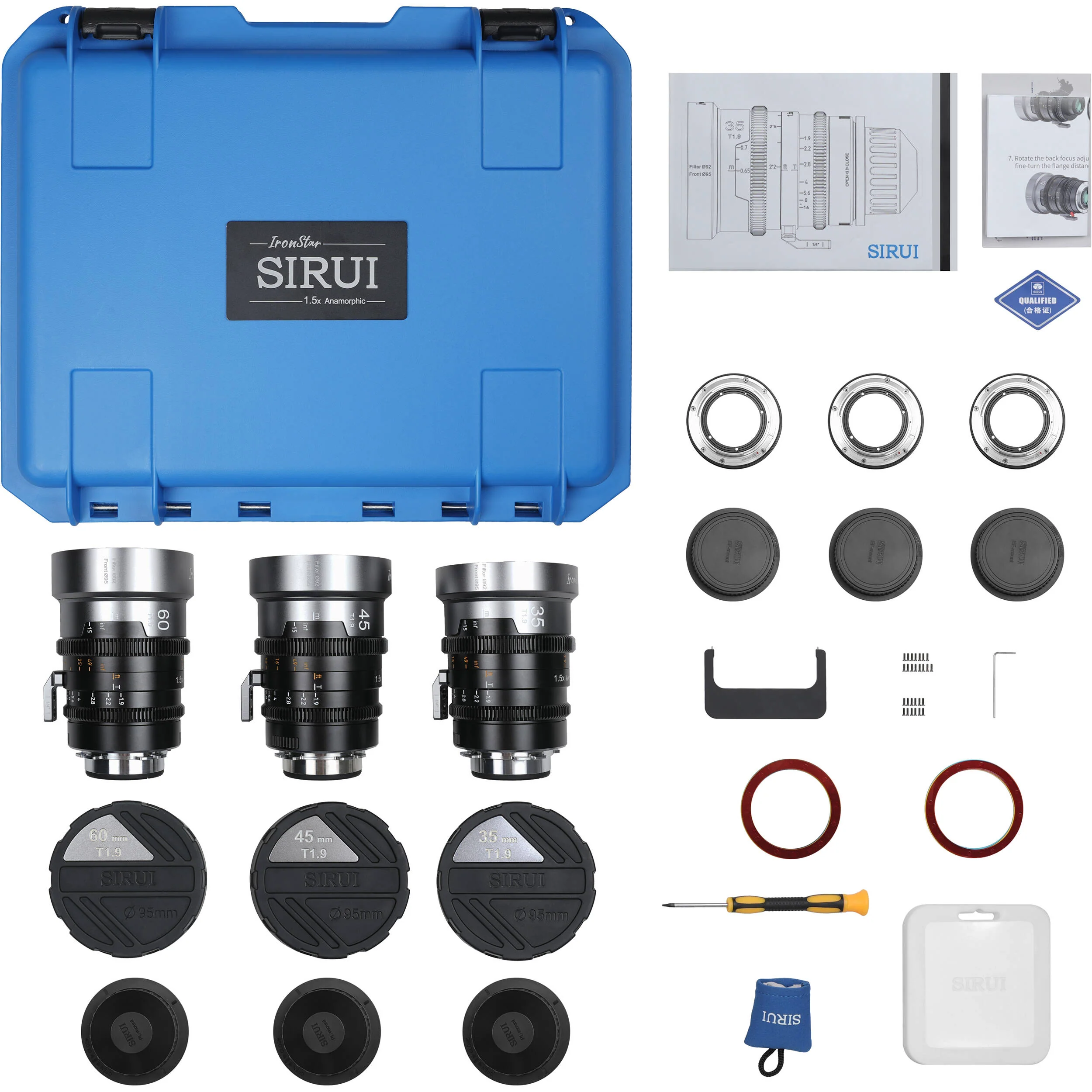 Sirui IronStar Series 35, 45 & 60mm T1.9 Full-Frame Anamorphic Lens Set (ARRI PL/EF Mount, Neutral Flare) - Image 7