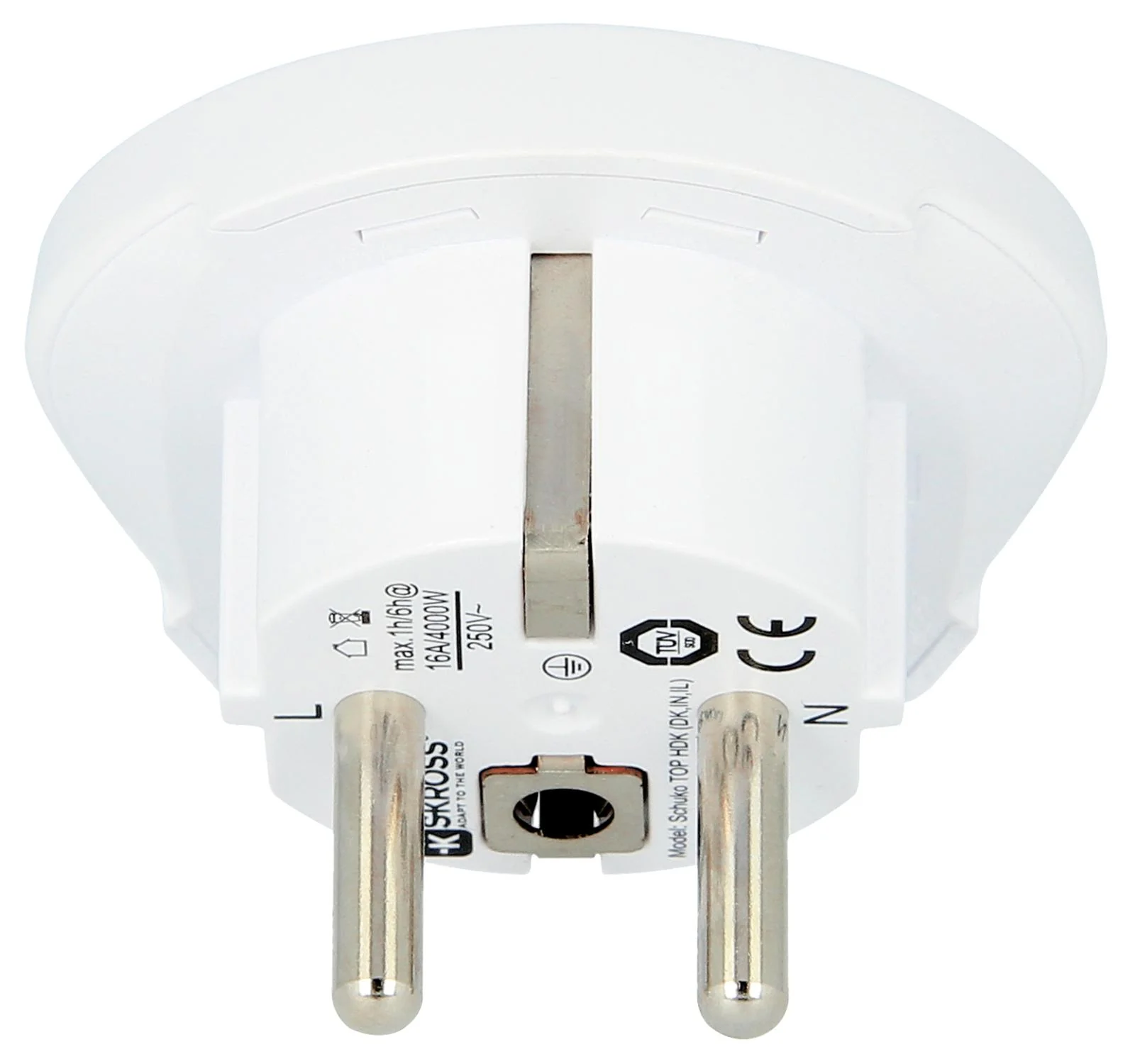Skross 1.500217-E 1.500217-E Mains Adapter Denmark Indian Israel Euro (Schuko & 2-Pole) 16 A White 250 V New - Image 3