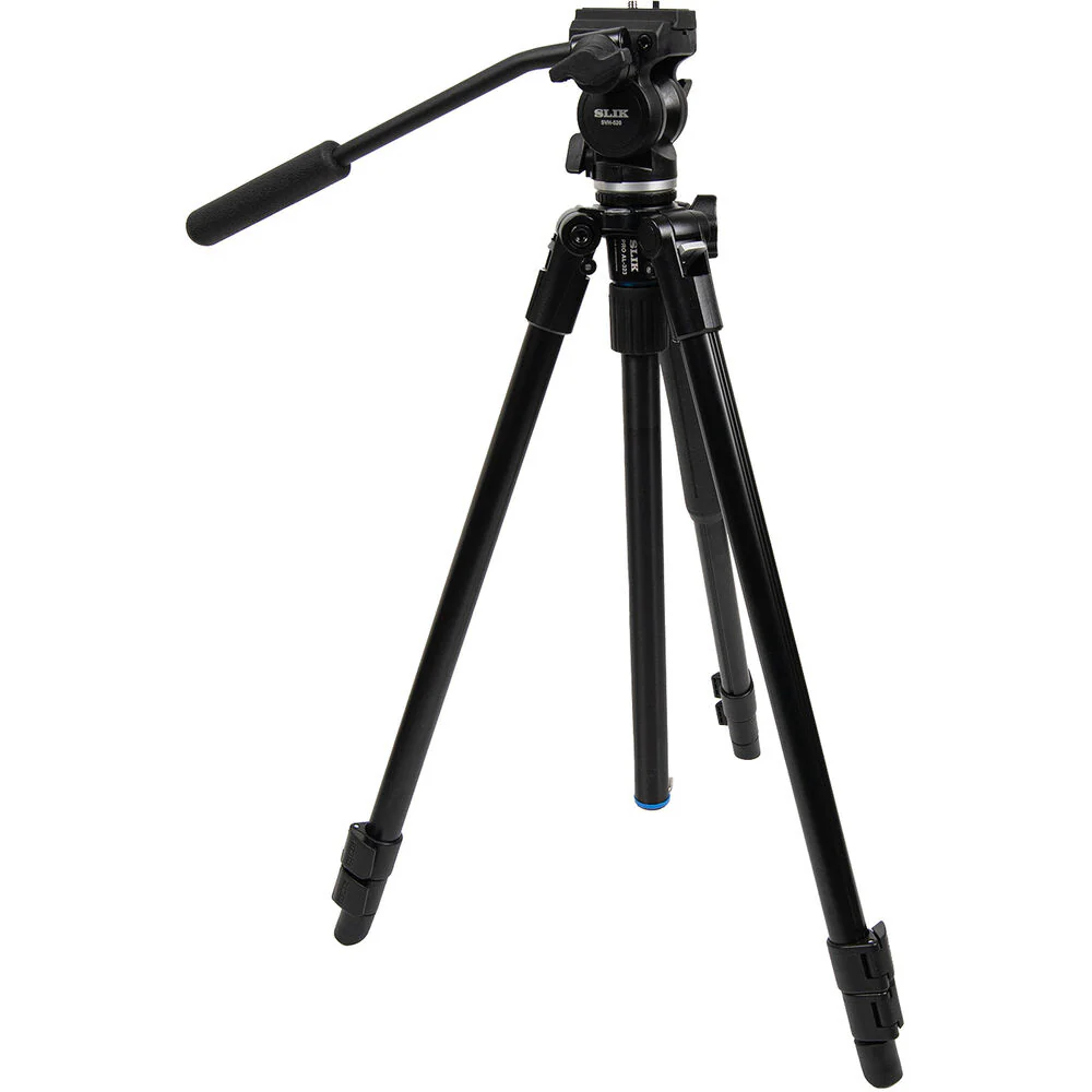 Slik Pro AL-323 Tripod with SVH-520 Fluid Head Kit (Black) - Image 4