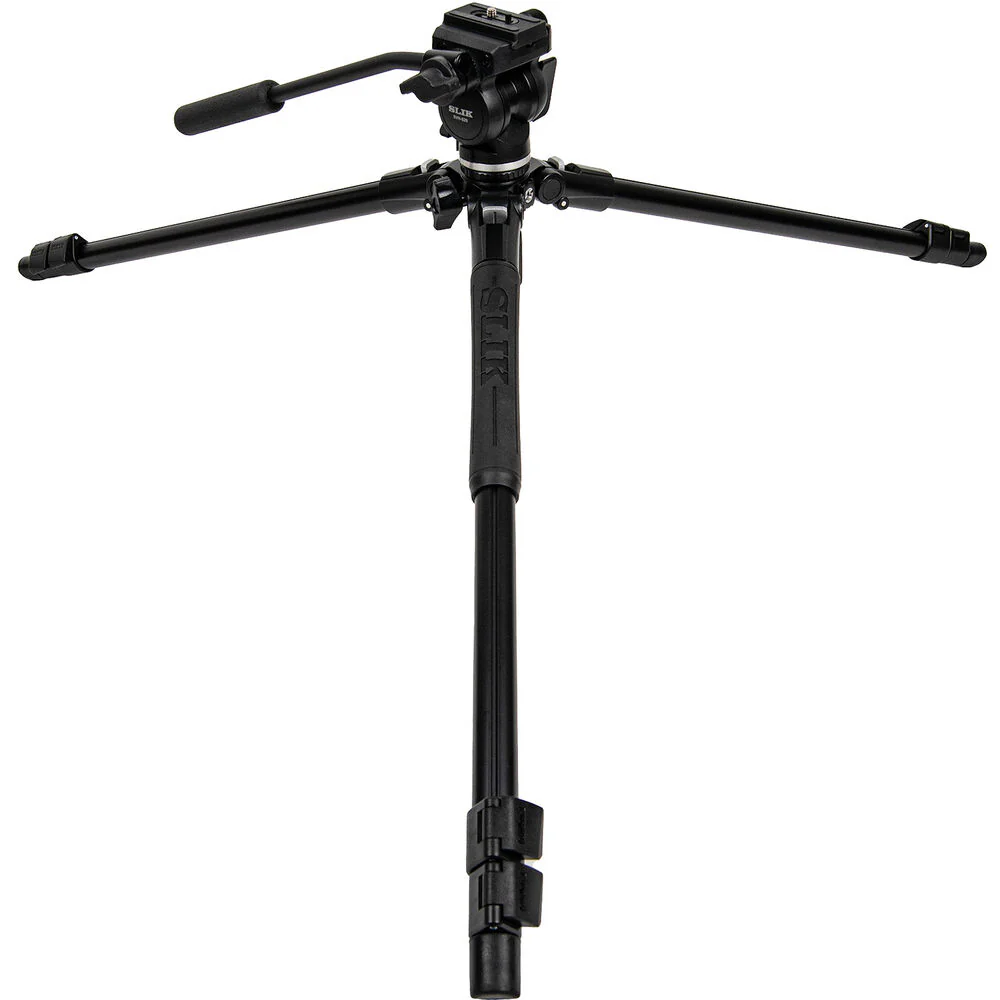 Slik Pro AL-323 Tripod with SVH-520 Fluid Head Kit (Black) - Image 5