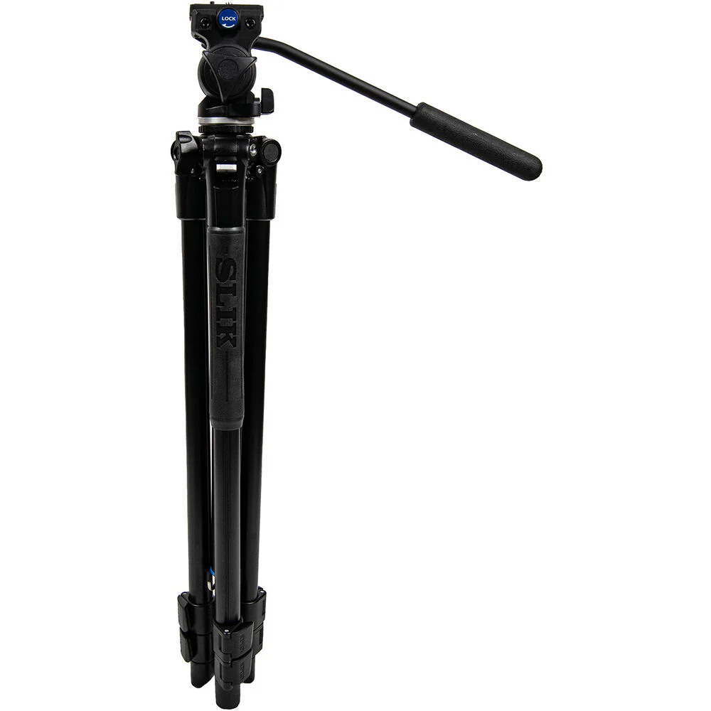 Slik Pro AL-323 Tripod with SVH-520 Fluid Head Kit (Black) - Image 6