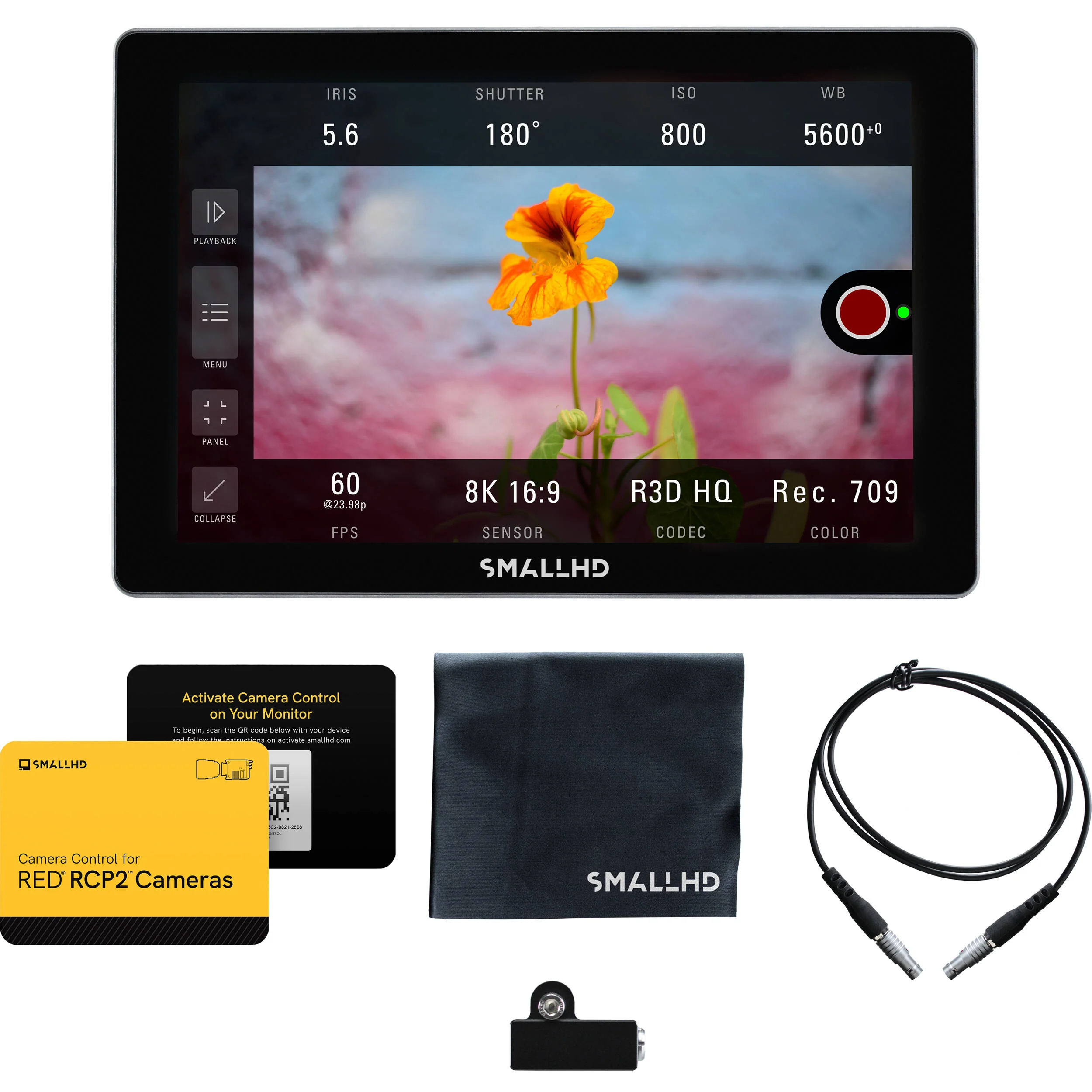 SmallHD INDIE 7 RED RCP2 Monitor for KOMODO/DSMC3 with Bolt 6 750 Receiver Handheld Kit (Gold Mount) - Image 2
