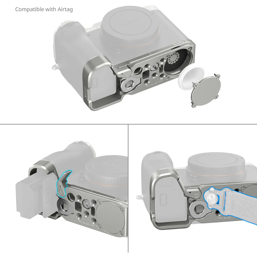SmallRig Baseplate with AirTag Slot for Sony a7C II and a7CR (Silver) - Image 5