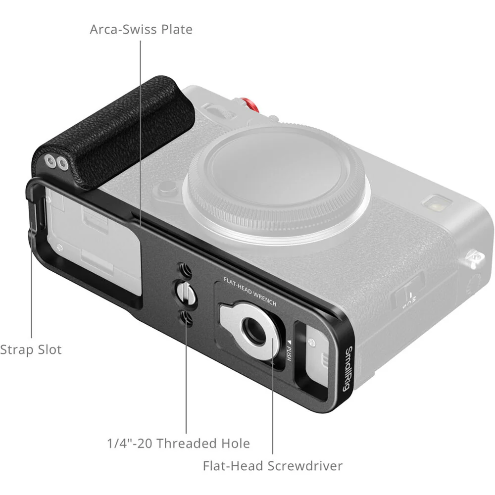 SmallRig L-Shaped Mount Plate with Silicone Handle for FUJIFILM X-E5 (Black) - Image 3