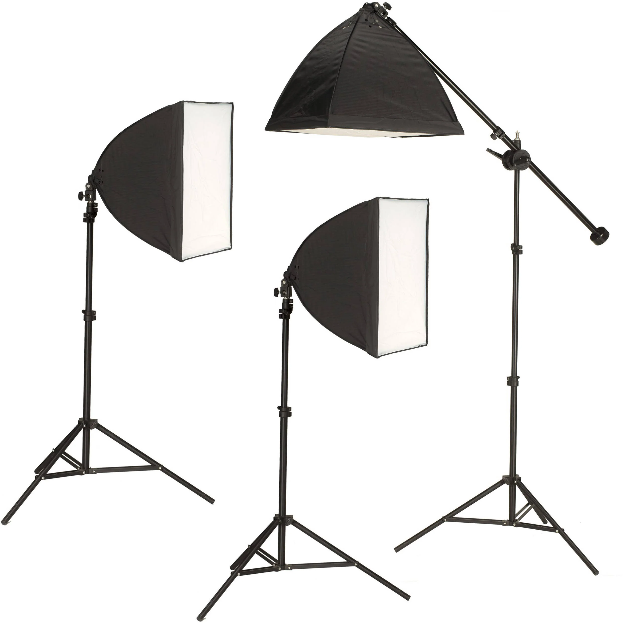 Smith-Victor TST24 24" Shooting Table Kit with Floor Stand and Three LED Light Softboxes - Image 2