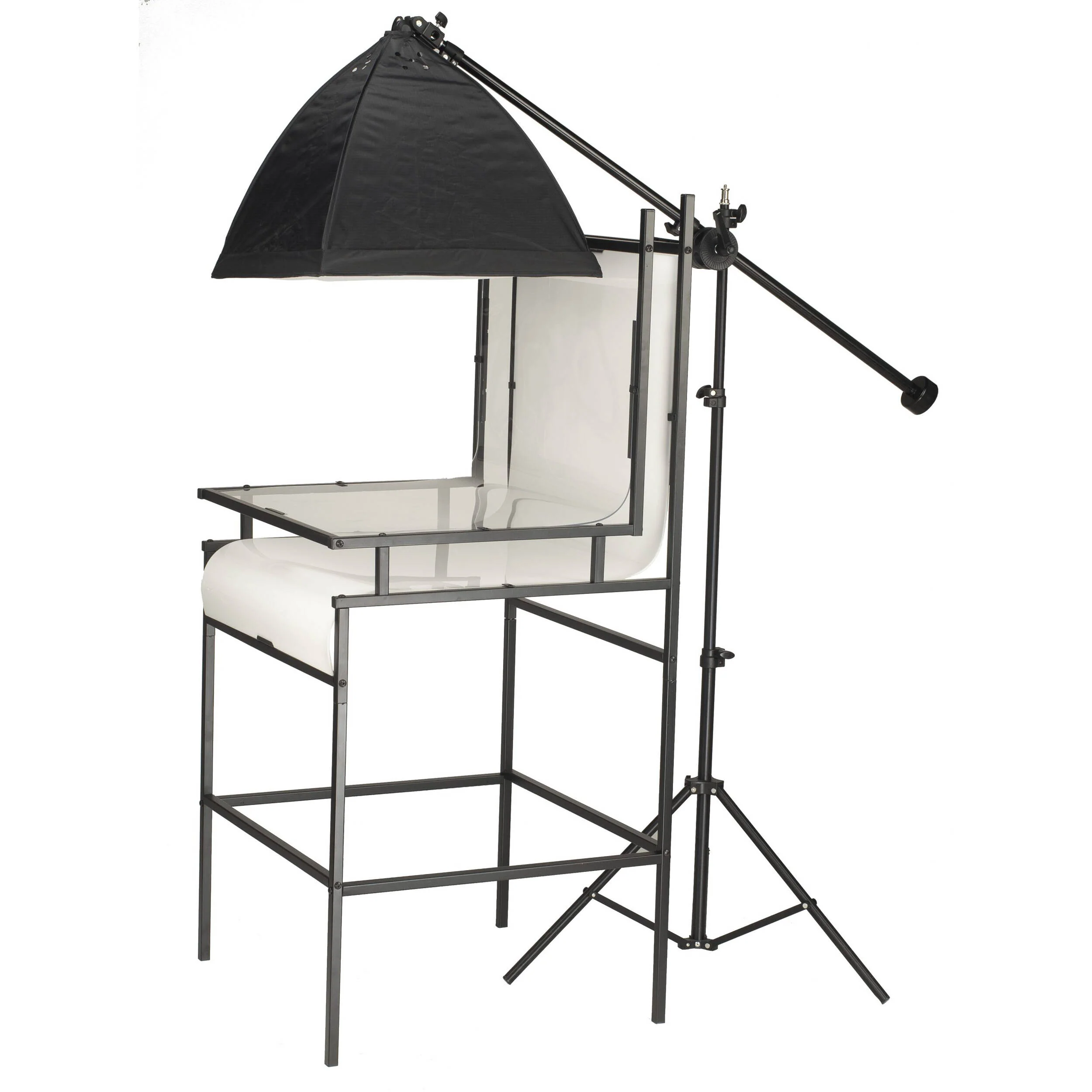 Smith-Victor TST24 24" Shooting Table Kit with Floor Stand and Three LED Light Softboxes - Image 4