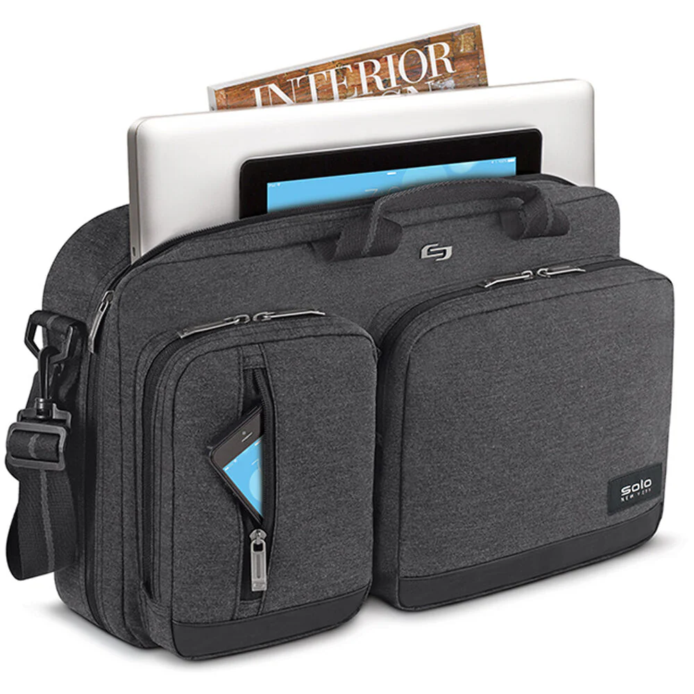 Solo Duane Hybrid Briefcase Backpack for 15.6" Laptop (Gray) - Image 4