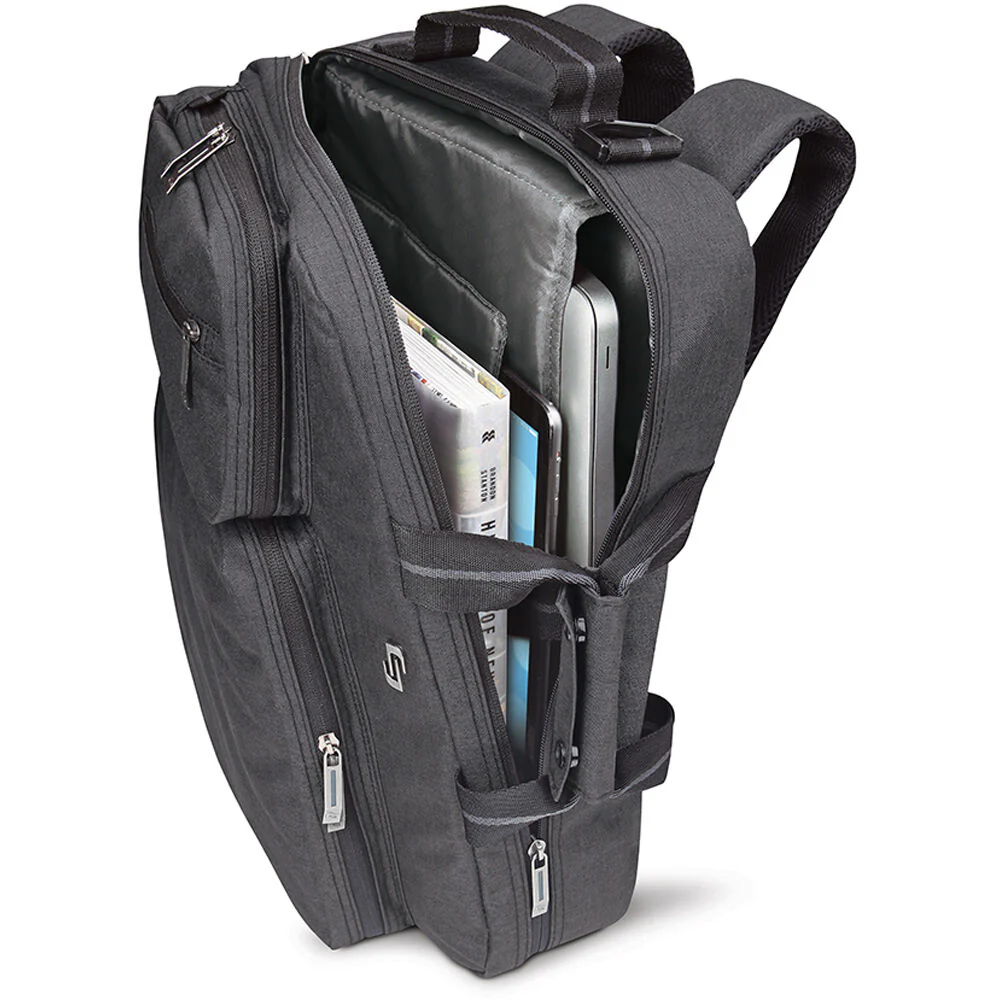 Solo Duane Hybrid Briefcase Backpack for 15.6" Laptop (Gray) - Image 5