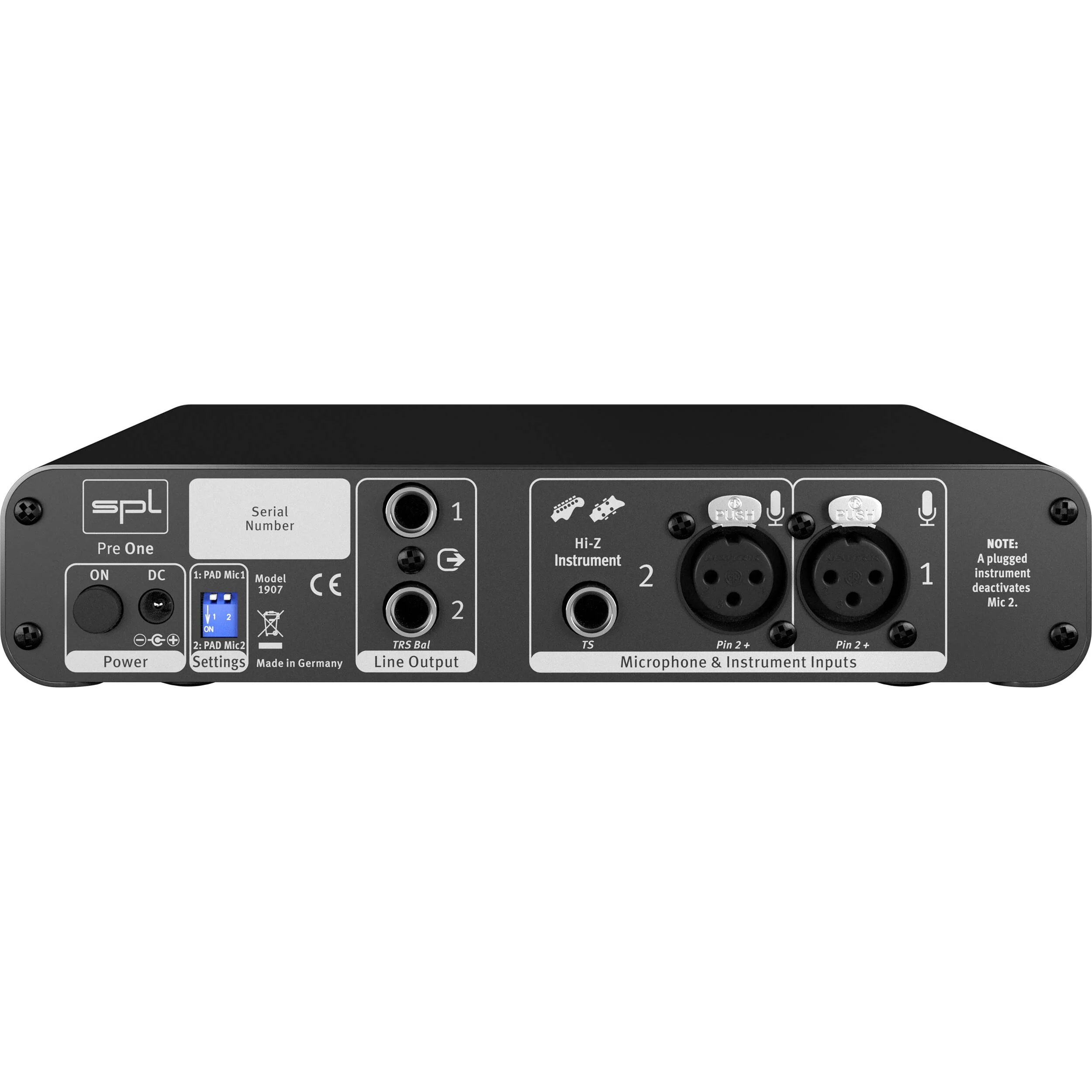SPL Pre One Dual-Channel Microphone Preamplifier (Black) - Image 3