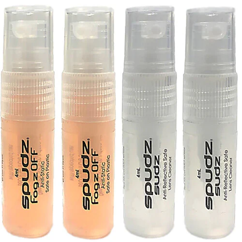 Spudz FogzOFF Anti-Fog Spray and Sudz Lens Cleaner Spray (4-Pack)