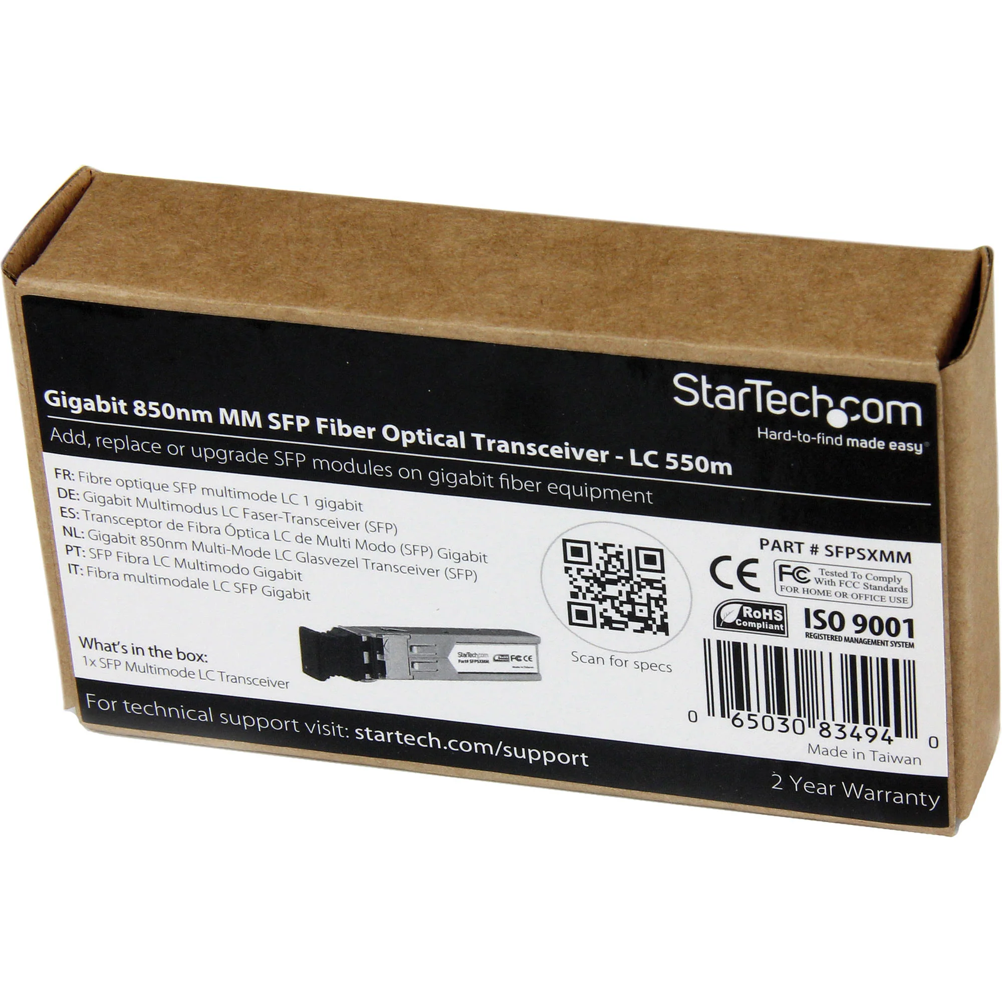 StarTech Gigabit 850nm Multi Mode SFP Fiber Optical Transceiver - LC 550m - Image 4