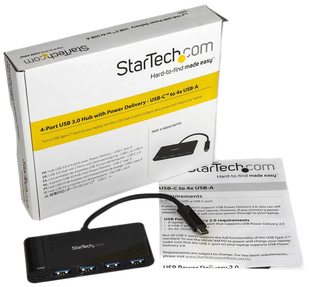 Startech HB30C4AFPD HB30C4AFPD Hub 4 Port USB 3.0 150 mm Cable Bus Powered - Image 4